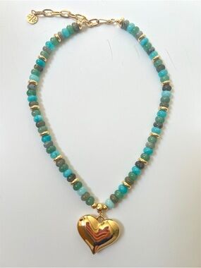 Parker Rose Semi Precious Stone Necklace 17”+